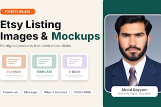 design etsy listing images and mockups for your digital product
