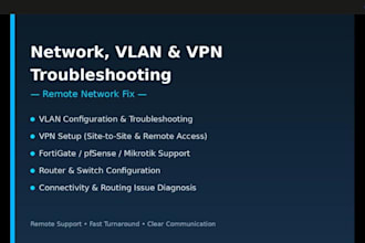 troubleshoot and fix your network, vlan, or VPN issue remotely