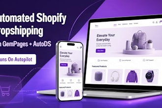 build automated shopify dropshipping store with gempages and autods