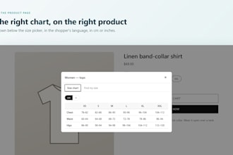 set up your shopify size charts in 7 languages