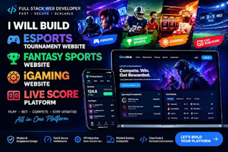 build esport tournament website, fantasy sports, igaming and live score