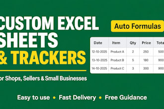 create a custom excel sheet or tracker for your business