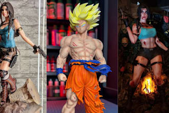 3d print and paint anime figure model action figure statues stl resin printing