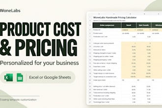 customize a product pricing calculator in excel or google sheets
