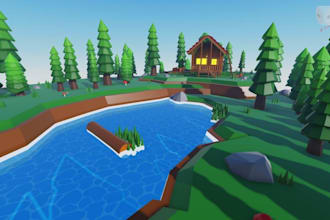 design high quality custom roblox map, low poly, environment design and models