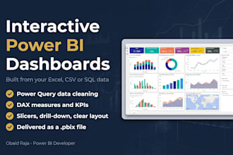 build an interactive power bi dashboard, dax measures and KPI report