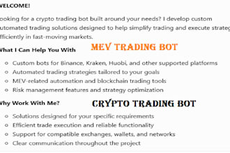 setup solana volume bot, mev, sniper, arbitrage, pump fun on sol, eth, arbitrage