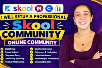setup skool community, skool course, membership and credit repair skool creation