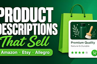 write SEO product descriptions for amazon, etsy or allegro