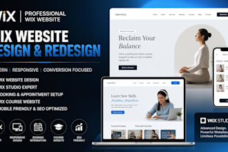 design wix studio website, wix booking website and online course website