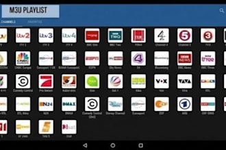 configure m3u playlist, restream, live tv app, 8k server with panel