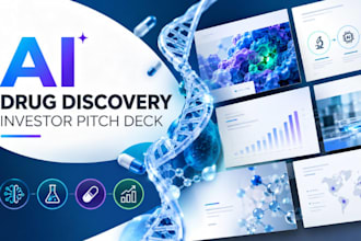 design ai drug discovery investor pitch deck, biotech pharmaceutical ai deck