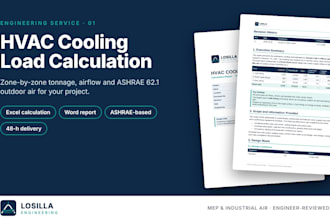 do hvac cooling load calculation with excel and engineering report