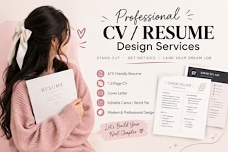 design a professional CV, resume and cover letter