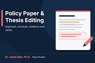 edit and strengthen your policy paper, thesis or research report