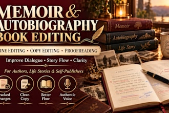 line edit copy edit proofread your memoir autobiography improve dialogue story