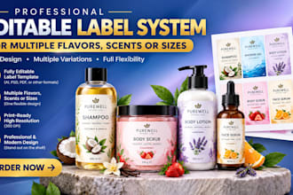 build an editable label system for multiple flavors, scents or sizes