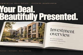 write and design a commercial real estate offering memorandum
