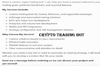 build arbitrage bot, mev, sniper, pump fun, volume on solana, dextool