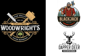 design outstanding wood, carpentry, and woodworking logo