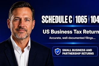 prepare your US schedule c, form 1065 or form 1040 tax return