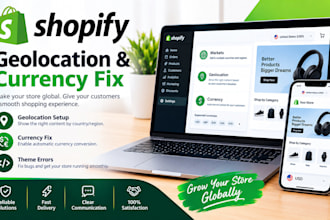 set up shopify geolocation team error currency converter fix