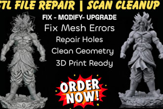 modify stl file 3d scan cleanup edit fix 3d model in zbrush blender for printing