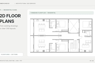 draw autocad floor plans, sections and elevations