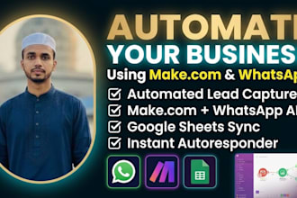 set up automated lead capture with make com, sheets, and whatsapp