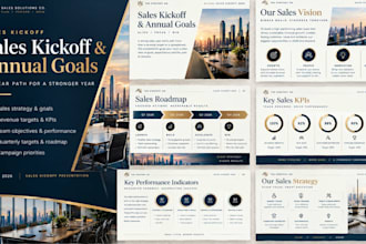 design a professional sales kickoff and annual sales goals presentation