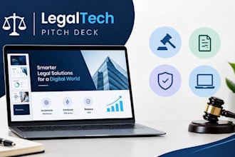 design a legal technology investor pitch deck, legal software presentation