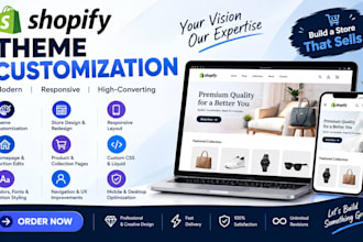 shopify theme customization store design redesign and responsive layout