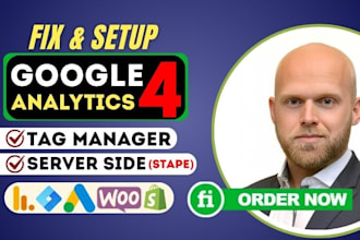 setup google ads conversion tracking, ecommerce tracking, tag manager setup, ga4