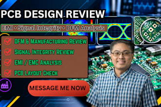 review your pcb for emi, signal integrity and manufacturing issues