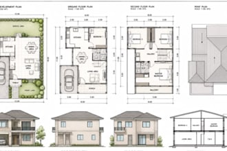 draft accurate 2d floor plan site plan elevation for residential and city permit