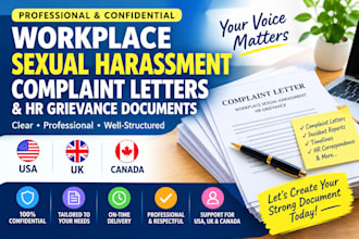 draft workplace sexual harassments complaint letters and HR grievance document