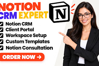 build notion crm, notion client portal, workspace,  template,notion consultation