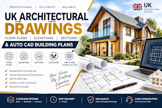 create UK architectural drawings, floor plans and autocad building plans