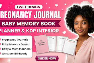 design pregnancy journal baby memory book planner and kdp interior