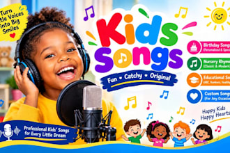 write catchy kids songs, nursery rhymes and children music