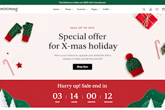 design a christmas shopify store and holiday landing page