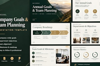 design a professional annual company goals and team planning presentation