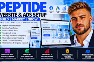 setup peptide ads marketing, peptide website google ads setup and optimization