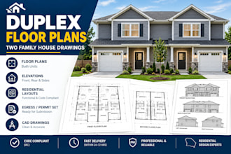 duplex floor plans two family house drawings residential layouts egress perm s
