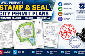 prepare stamp and seal city permit stormwater drainage grading and erosion plan