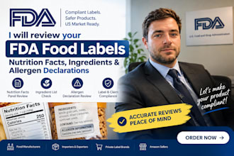 review fda food labels, nutrition facts, ingredients, and allergen declarations