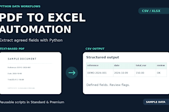 automate PDF data extraction to excel or CSV with python