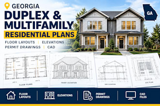 georgia duplex multifamily residential plans floor layouts elevations permit dra