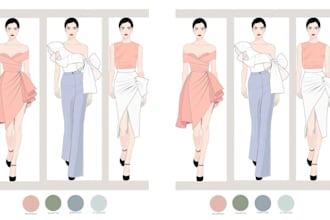 draw fashion illustration sketch portrait for business