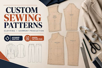 draft custom sewing patterns for clothing and garment production
